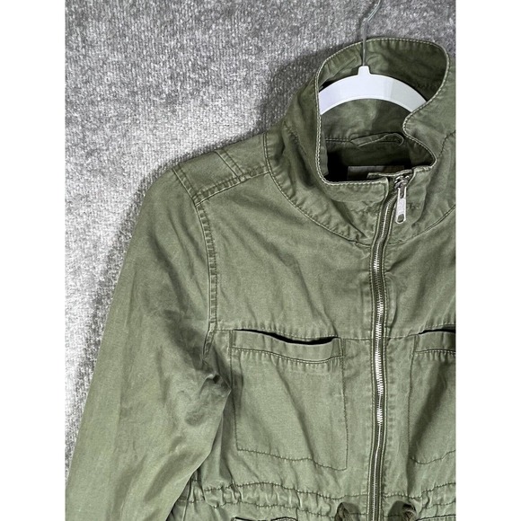 Old Navy Long Sleeve Utility Cargo Field Jacket Womens Small Green Pockets Zip - Picture 7 of 16